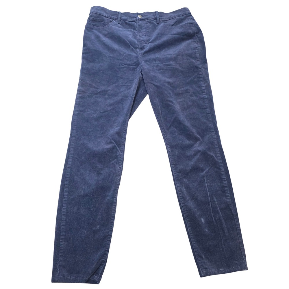 Loft Corduroy Skinny Pants Women's Size‎ 12 31 Navy Blue High Rise Stretch